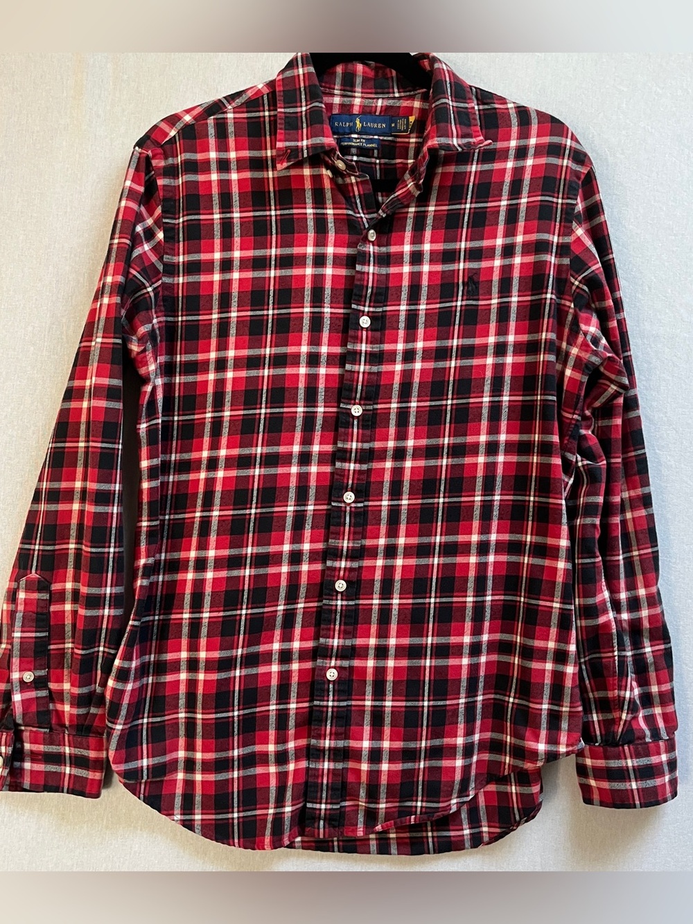 Ralph Lauren Slim Fit Performance Flannel Plaid Button Down Shirt Sz M